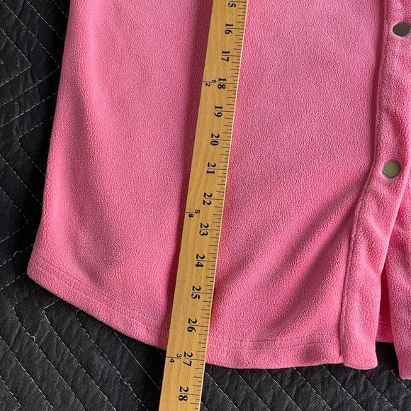 Isalis Shirt Jacket Womens Medium Pink Snap Front Long Sleeve Fleece Shacket - Picture 9 of 9